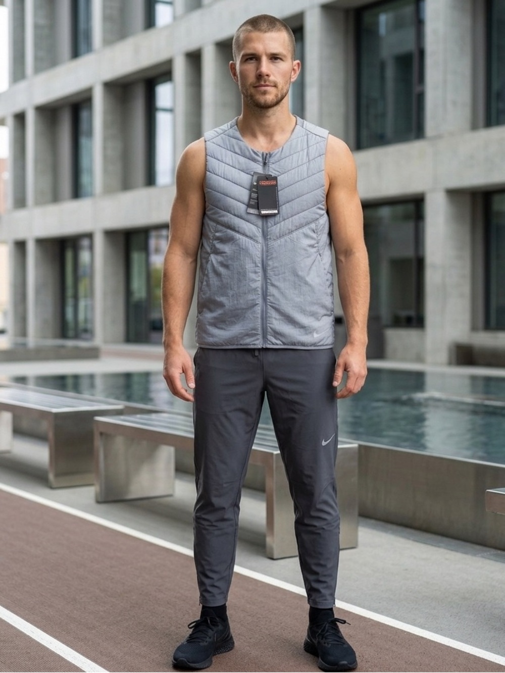 Mens Nk Arolyr Vest Men's Running Vest Nike Gray S